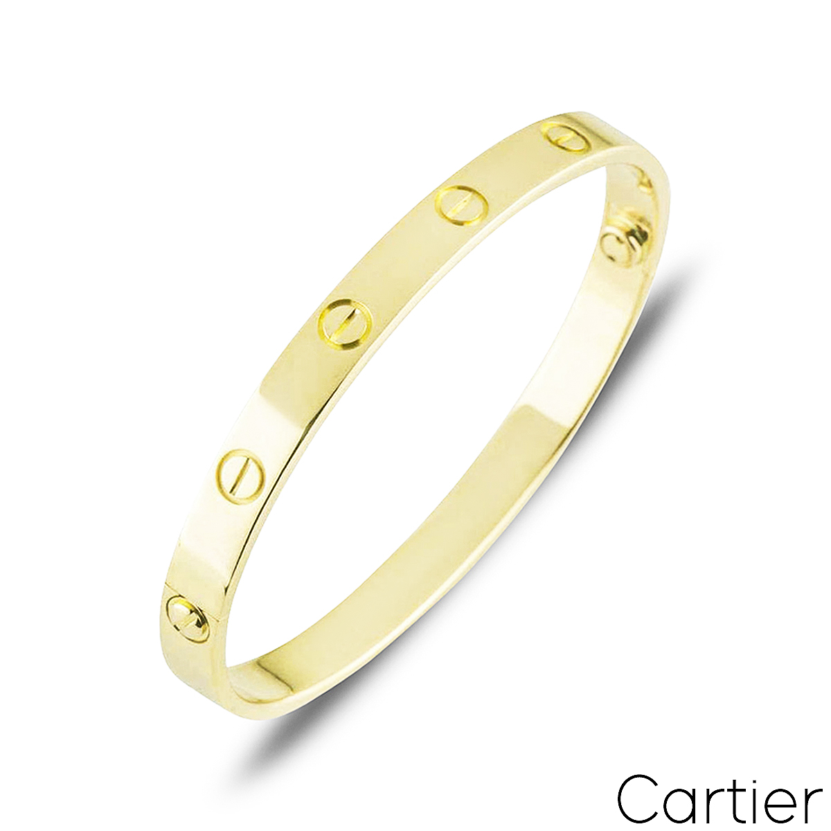 Cartier Yellow Gold Plain Love Bracelet Size 19 B6035519